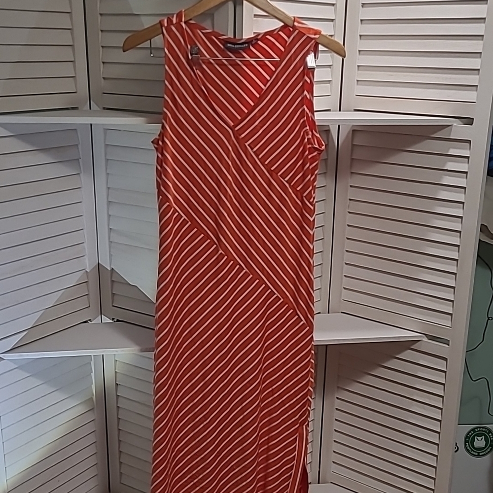 Red Striped Sleeveless Dress